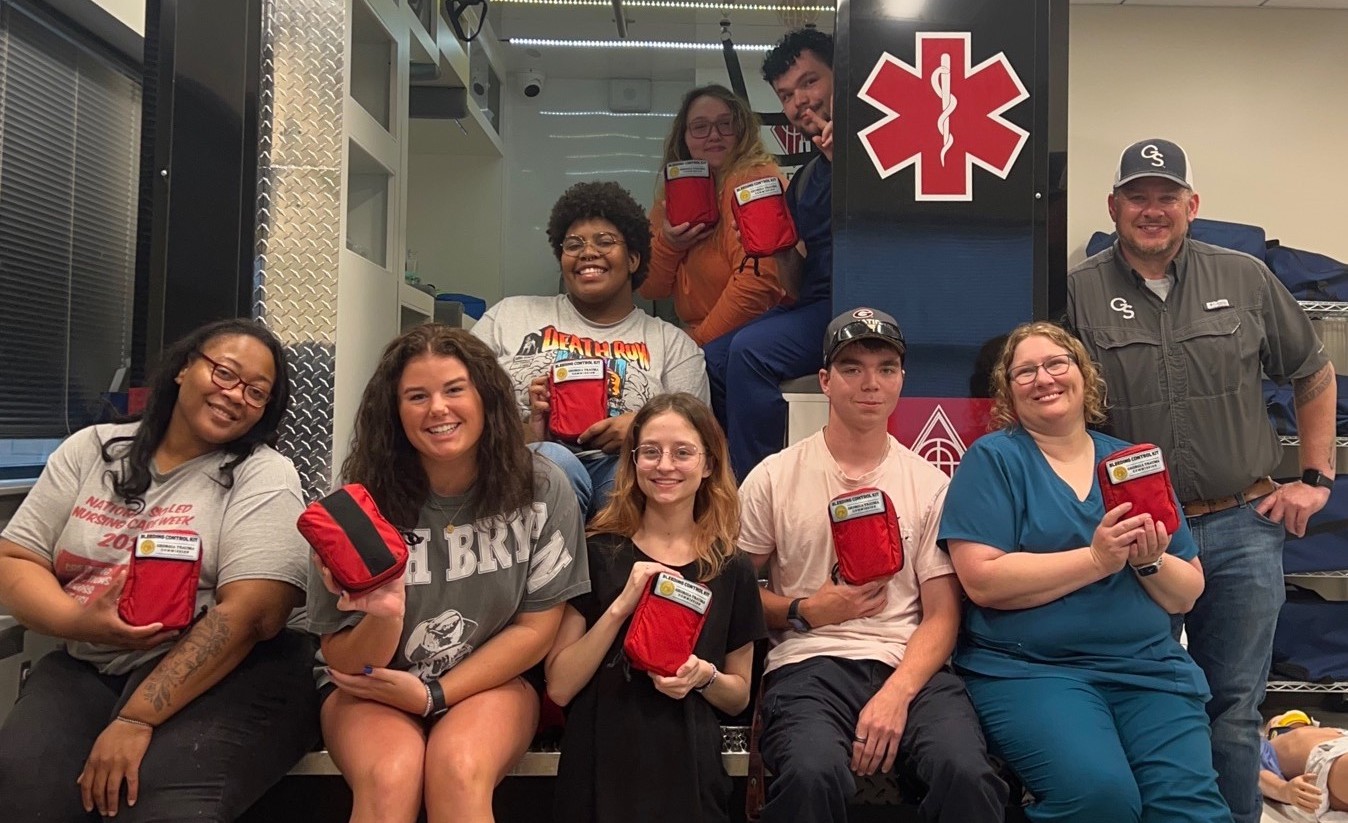 OTC Paramedicine students with Stop the Bleed Kits